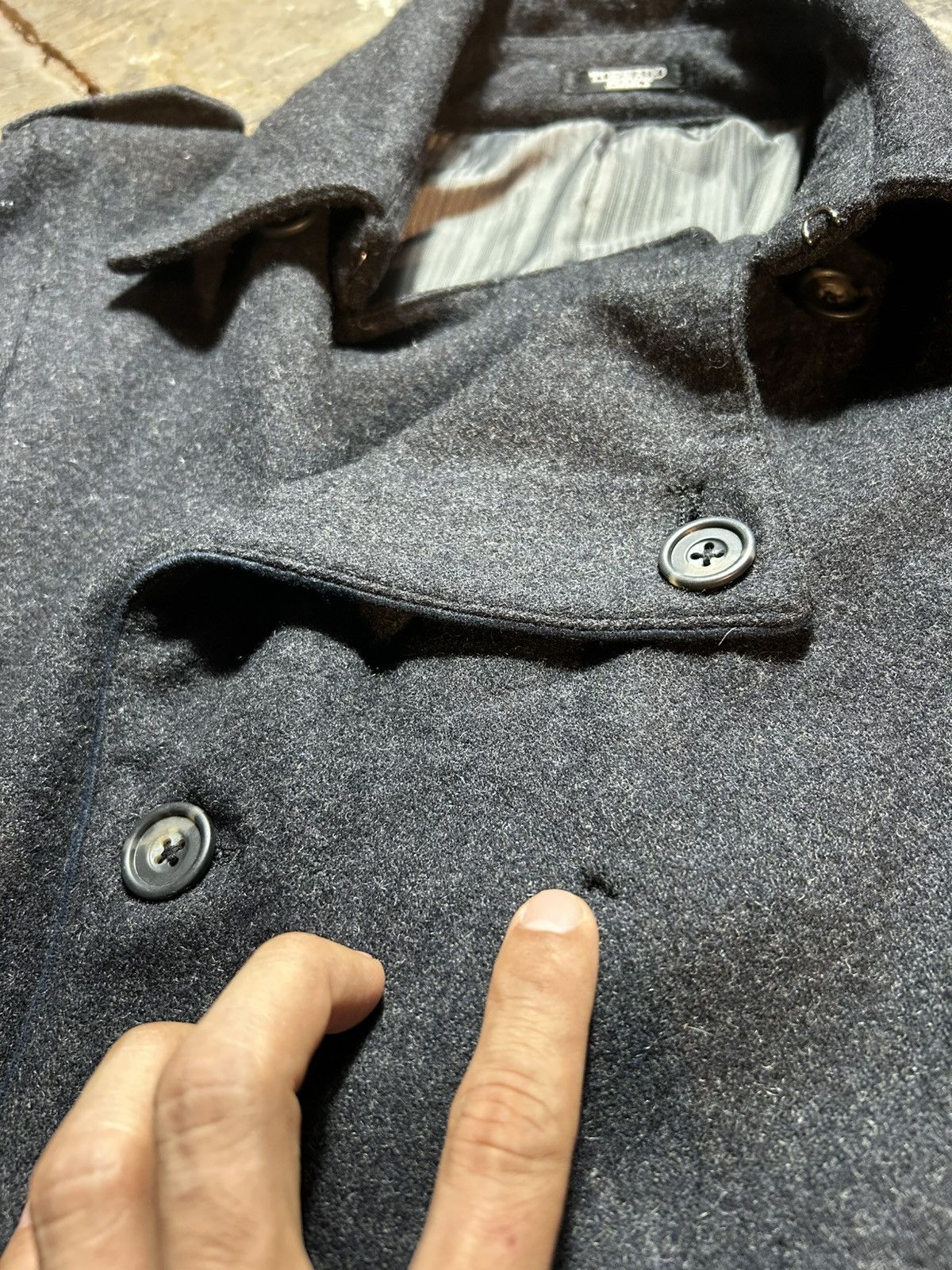 Tornado Mart Tornado Mart Japan Double Breasted Wool Coat Size L / US 10 / IT 46 - 12 Thumbnail