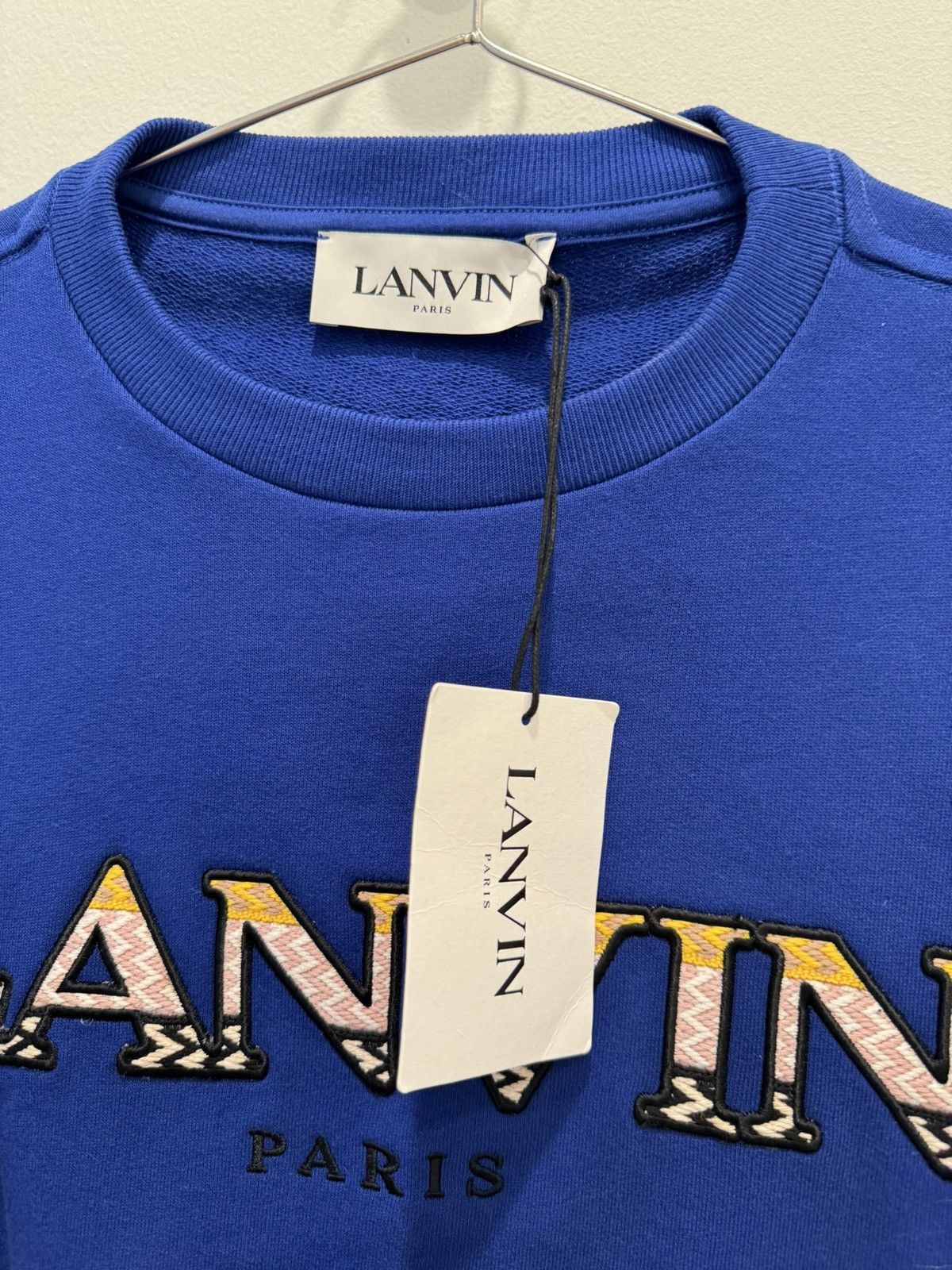 Lanvin FINAL DROP crib lace embroidered logo sweatshirt Klein blue Size US S / EU 44-46 / 1 - 3 Thumbnail