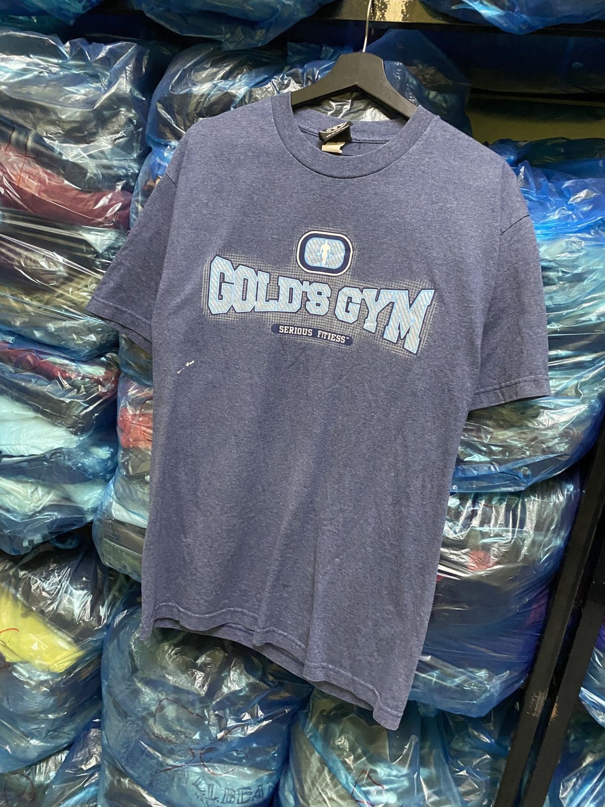 Vintage Vintage 2000s Gold’s Gym “Serious Fitness” Blue Graphic Size US M / EU 48-50 / 2 - 4 Thumbnail