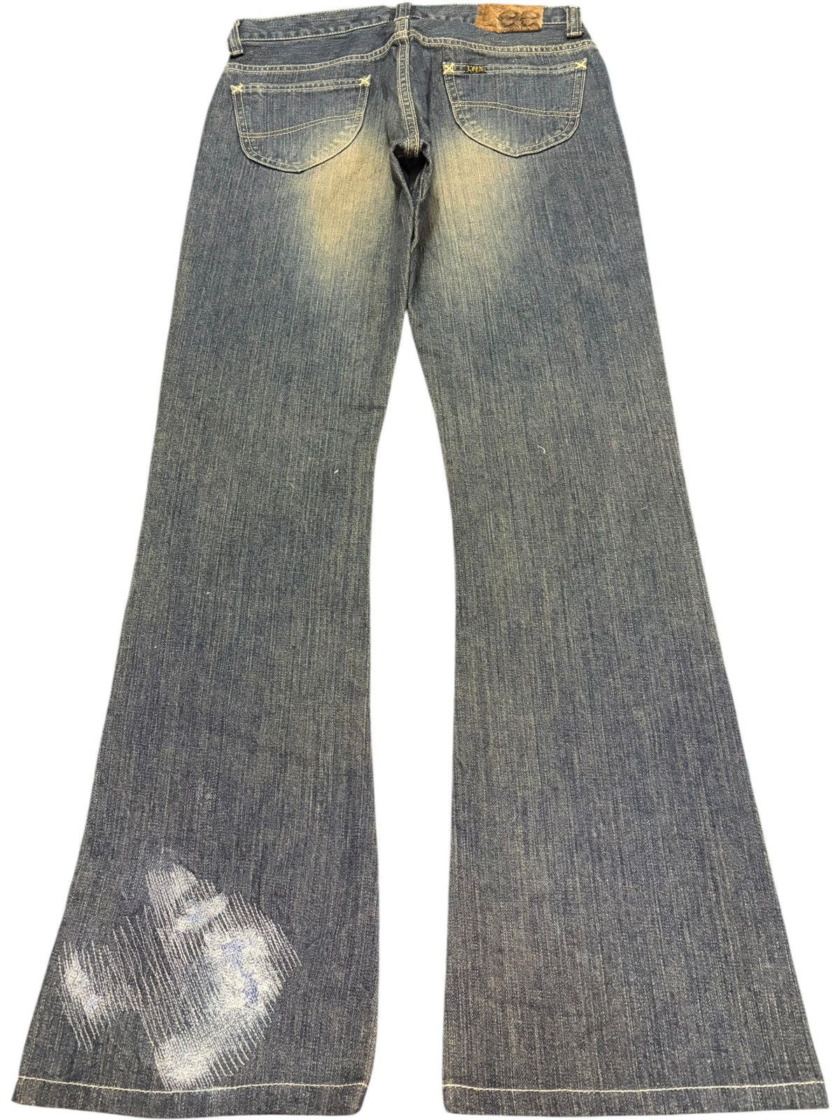 Lee Vintage Lee Riders Rusty Mud Wash Distress Flare Jeans Size 28" / US 6 / IT 42 - 2 Thumbnail