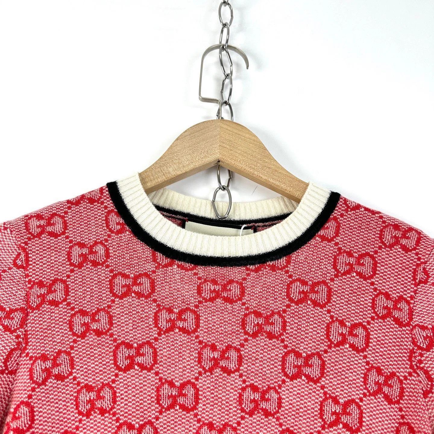 Gucci Gucci Red GG Knit Short Sleeve. Size XS / US 0-2 / IT 36-38 - 3 Thumbnail