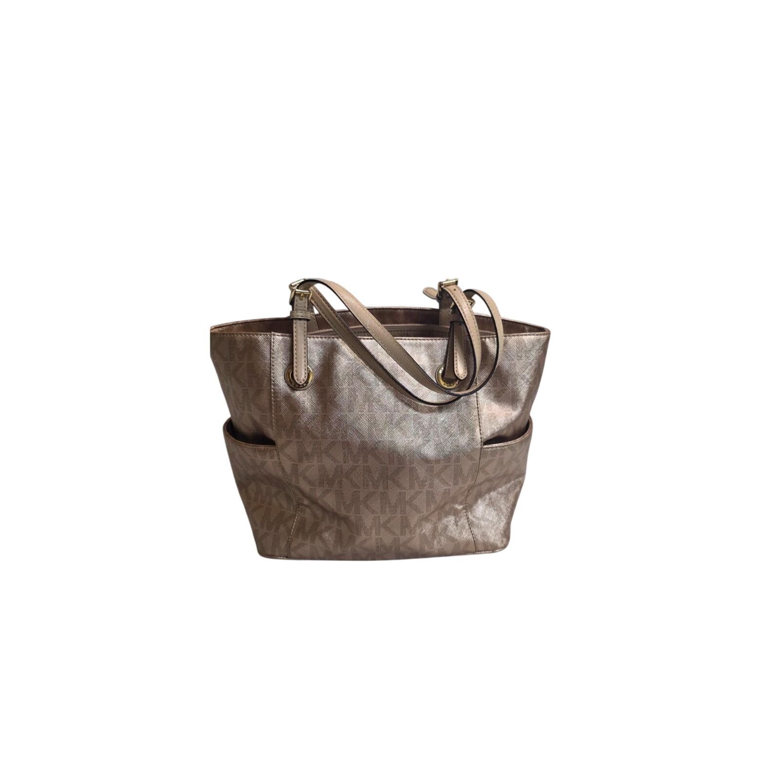Michael Kors Michael Kors Signature Logo Tote Bag Brown/Gold MK Size ONE SIZE - 4 Thumbnail
