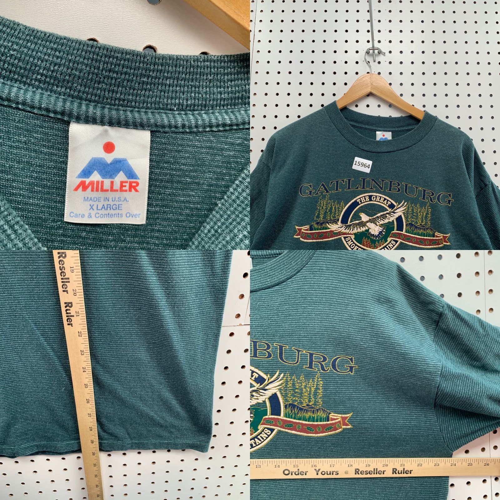 Vintage VINTAGE Miller Gatlinburg Shirt XL Green Striped Smoky Mountain Unisex Size US XL / EU 56 / 4 - 8 Thumbnail