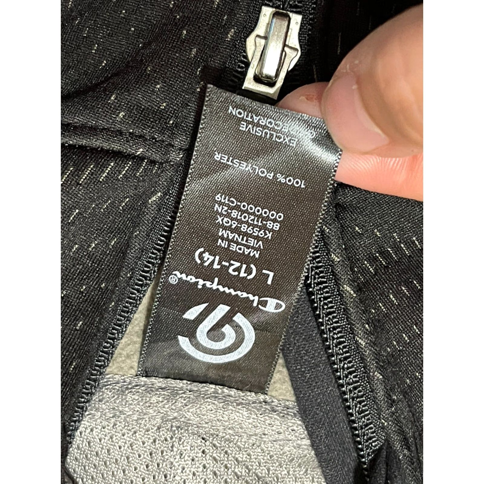 Champion Champion Hoodie Mens Large Black Gray Full Zip Pockets Size US L / EU 52-54 / 3 - 6 Thumbnail
