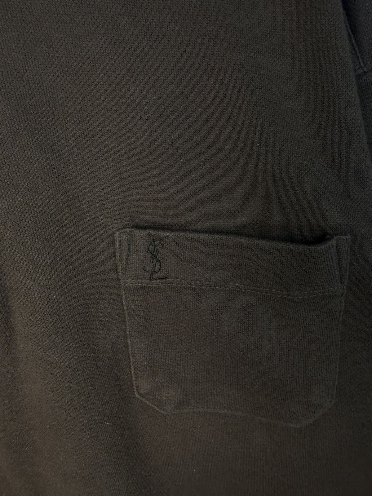 Yves Saint Laurent 90s YSL Sweatshirt 1/4 Olive Vintage Sweater Quarter Zip Size US L / EU 52-54 / 3 - 2 Thumbnail