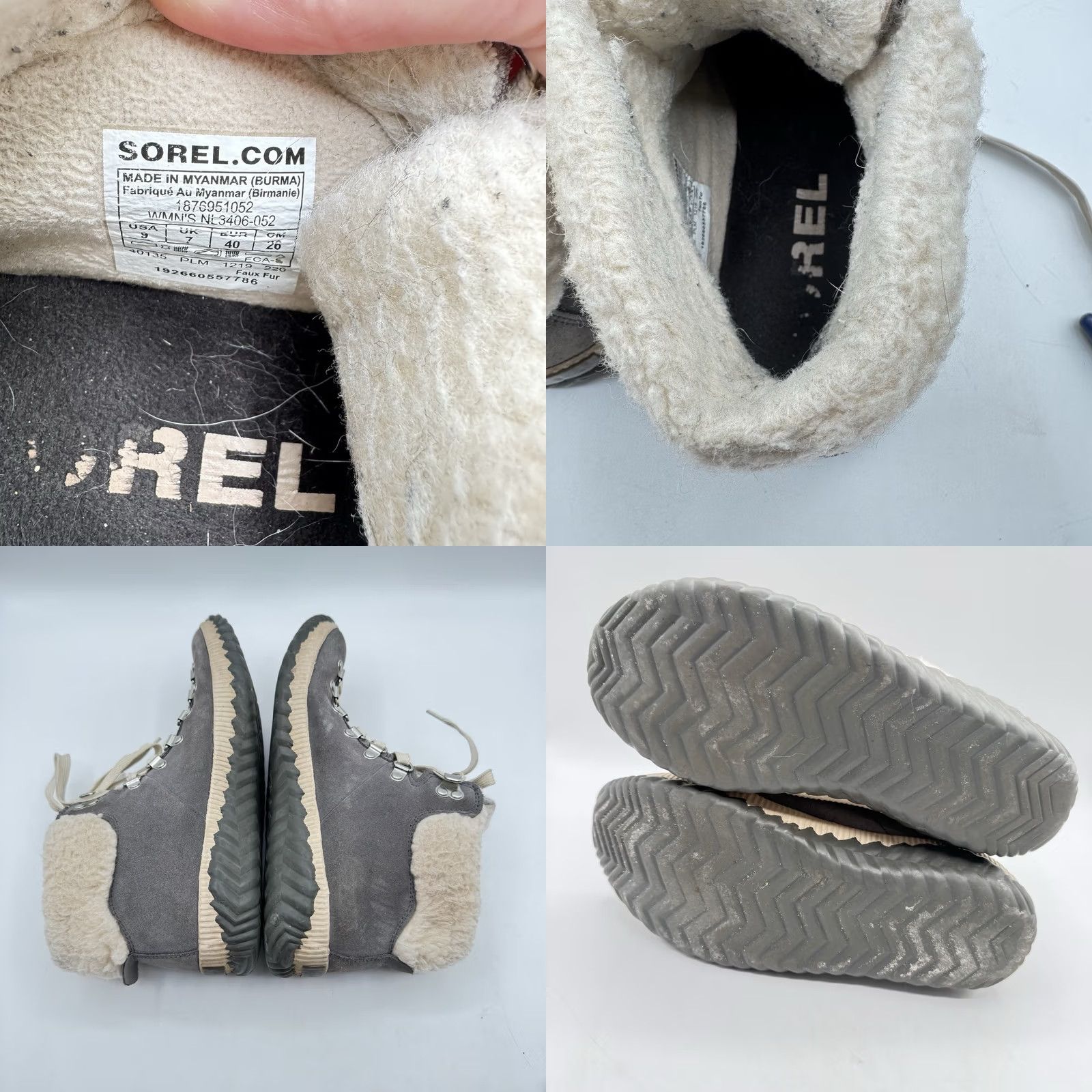 & Other Stories SOREL Out 'N About Chukka Boots Waterproof Suede Gray Faux Fur Trim Sz 9 Womens Size US 9 / IT 39 - 8 Thumbnail
