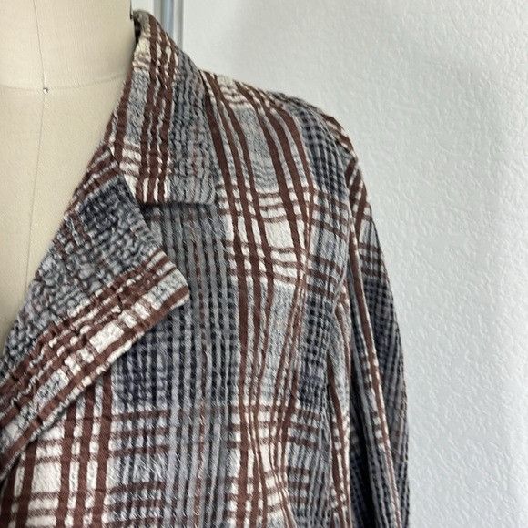 Issey Miyake Issey Miyake Seer Sucker VTG Plaid Tunic Plantation Blazer D Size L / US 10 / IT 46 - 4 Thumbnail