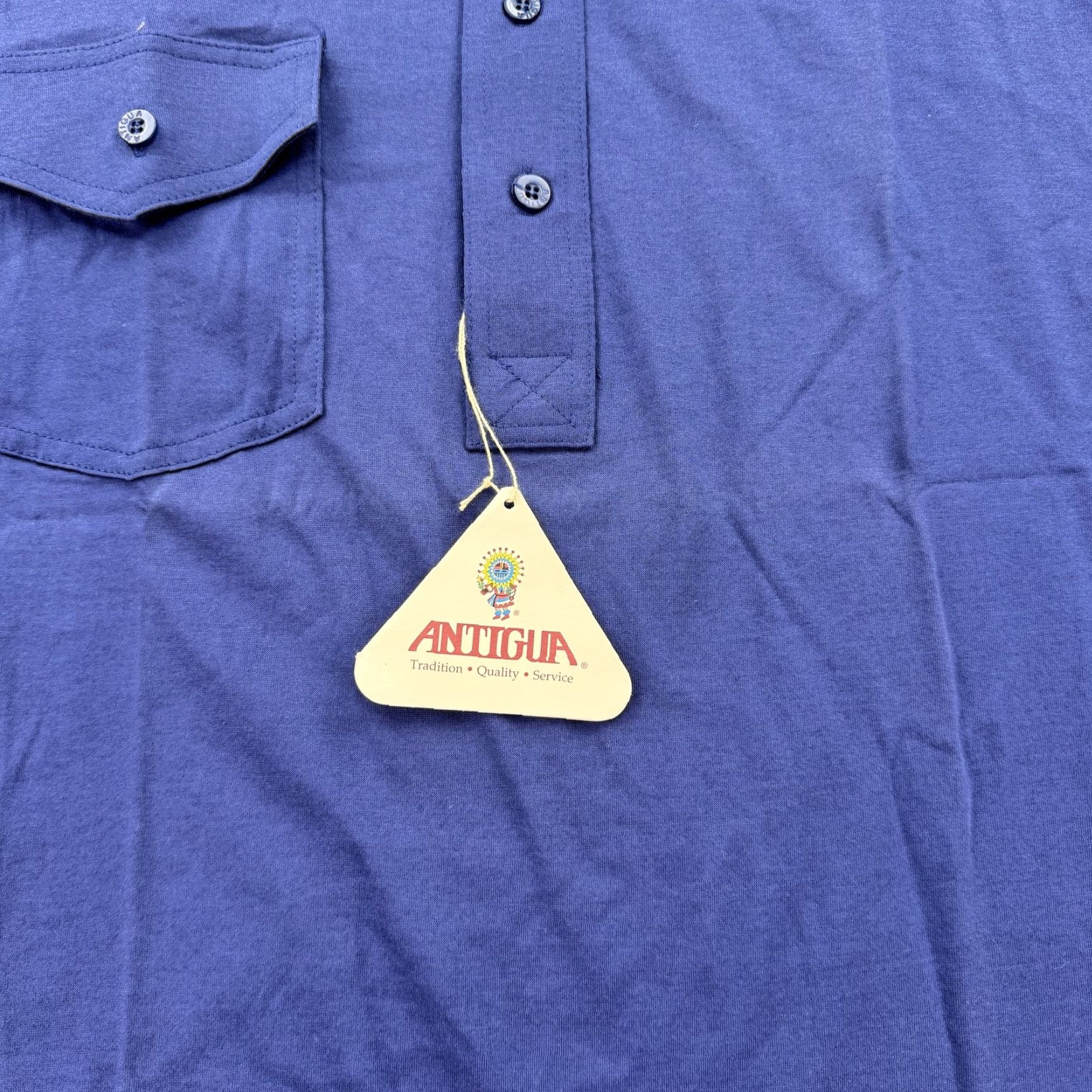 Vintage VINTAGE Antigua Shirt Mens XL Blue Polo Short Sleeve Pocket 100% Cotton 90s Size US XL / EU 56 / 4 - 3 Thumbnail
