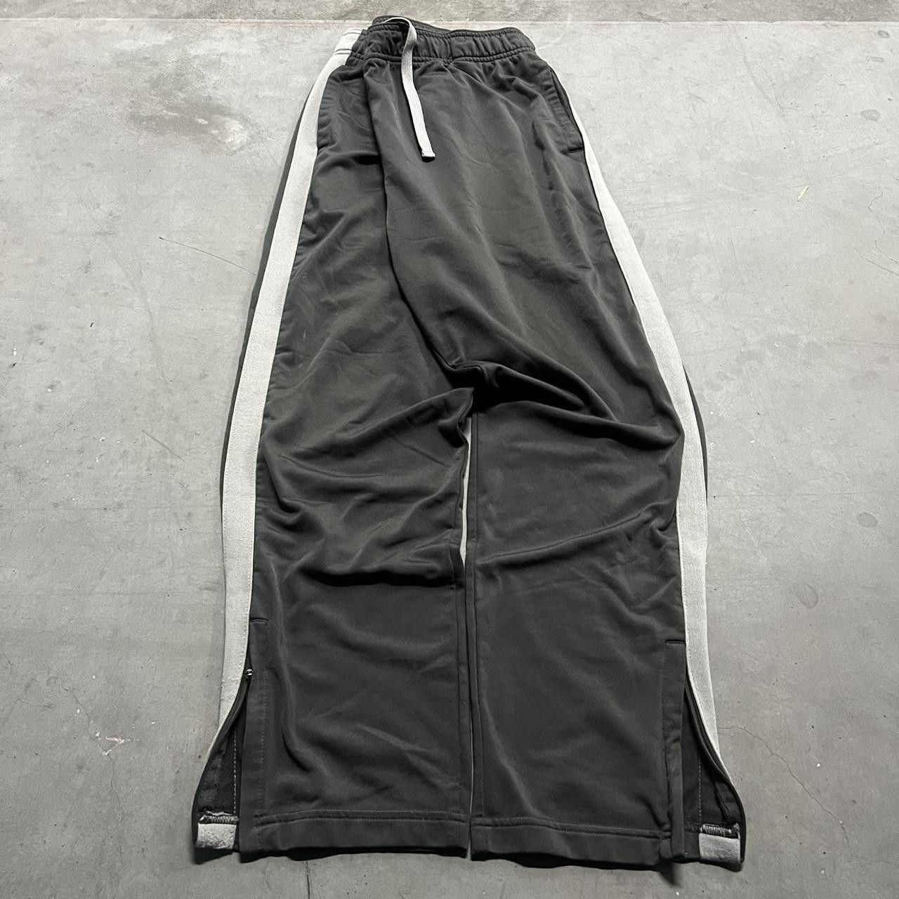 Vintage Crazy Vintage Y2K/2000s Grey Striped Track Pants With Leg zip zippers and pockets! Size US 36 / EU 52 - 2 Thumbnail