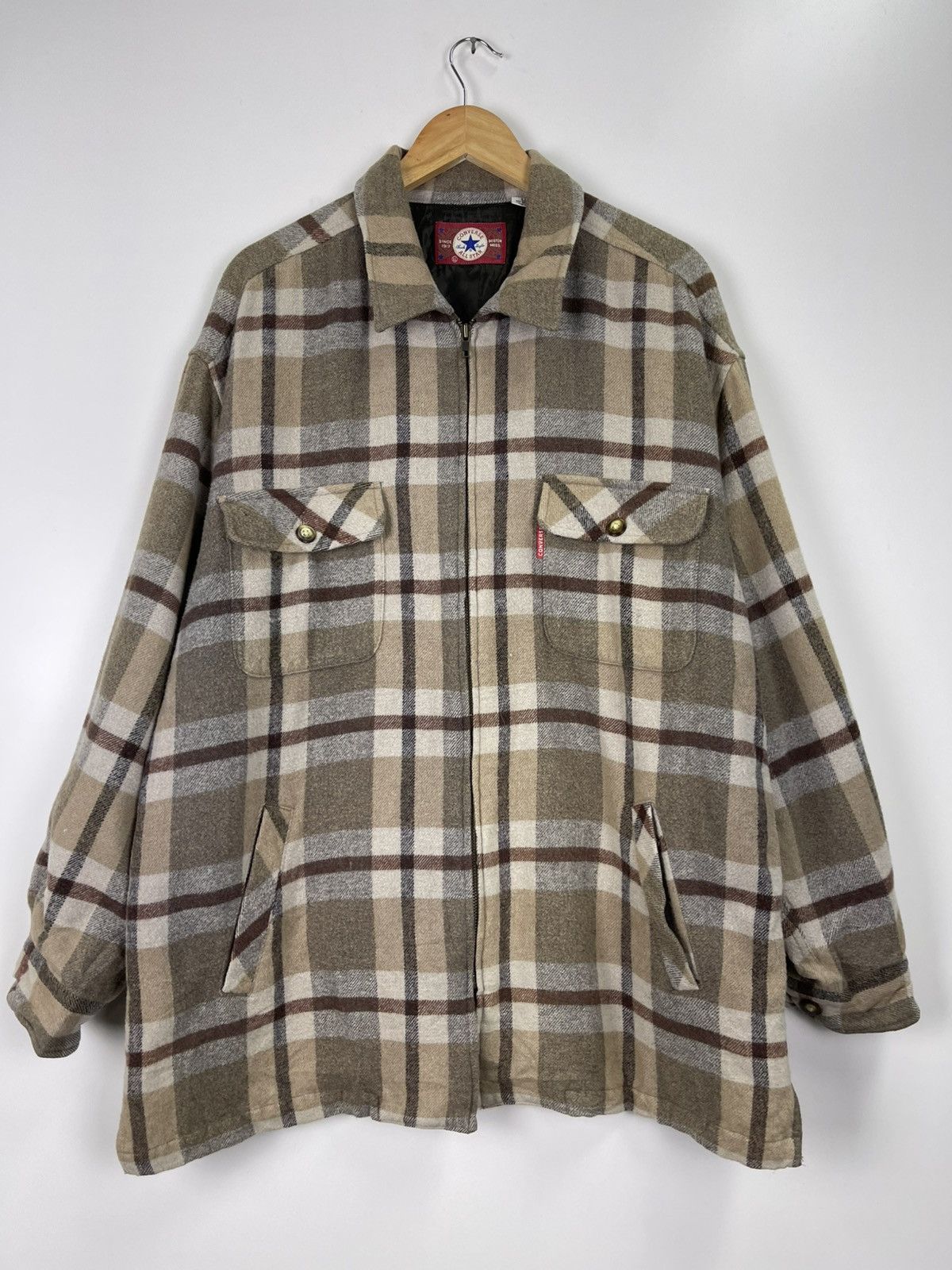 Converse × Vintage Vintage Converse All Star Flannel Jacket Size US XL / EU 56 / 4 - 3 Thumbnail