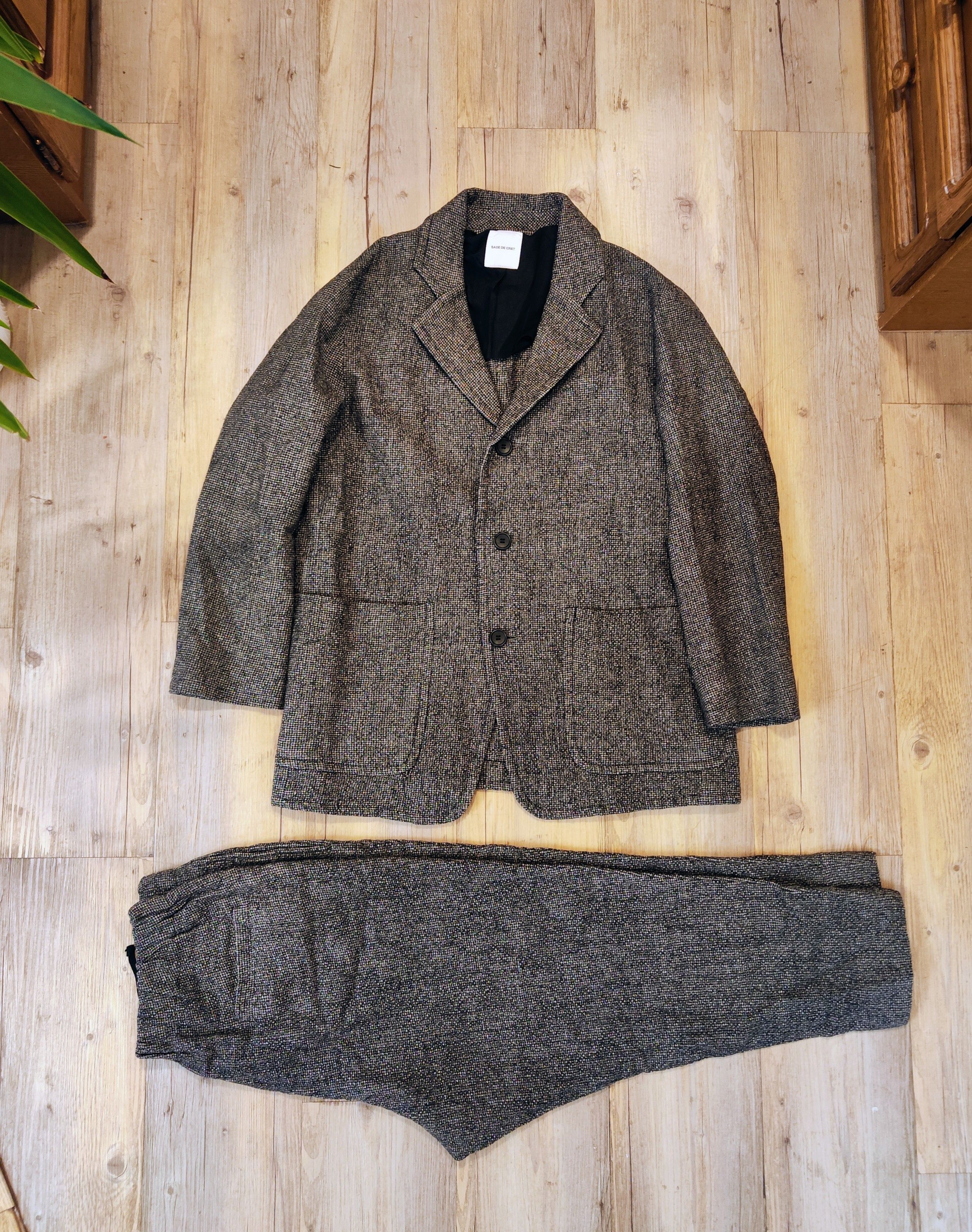 Sage De Cret Houndstooth suit.Like Thom Browne or Harris Tweed Size 40R - 1 Thumbnail