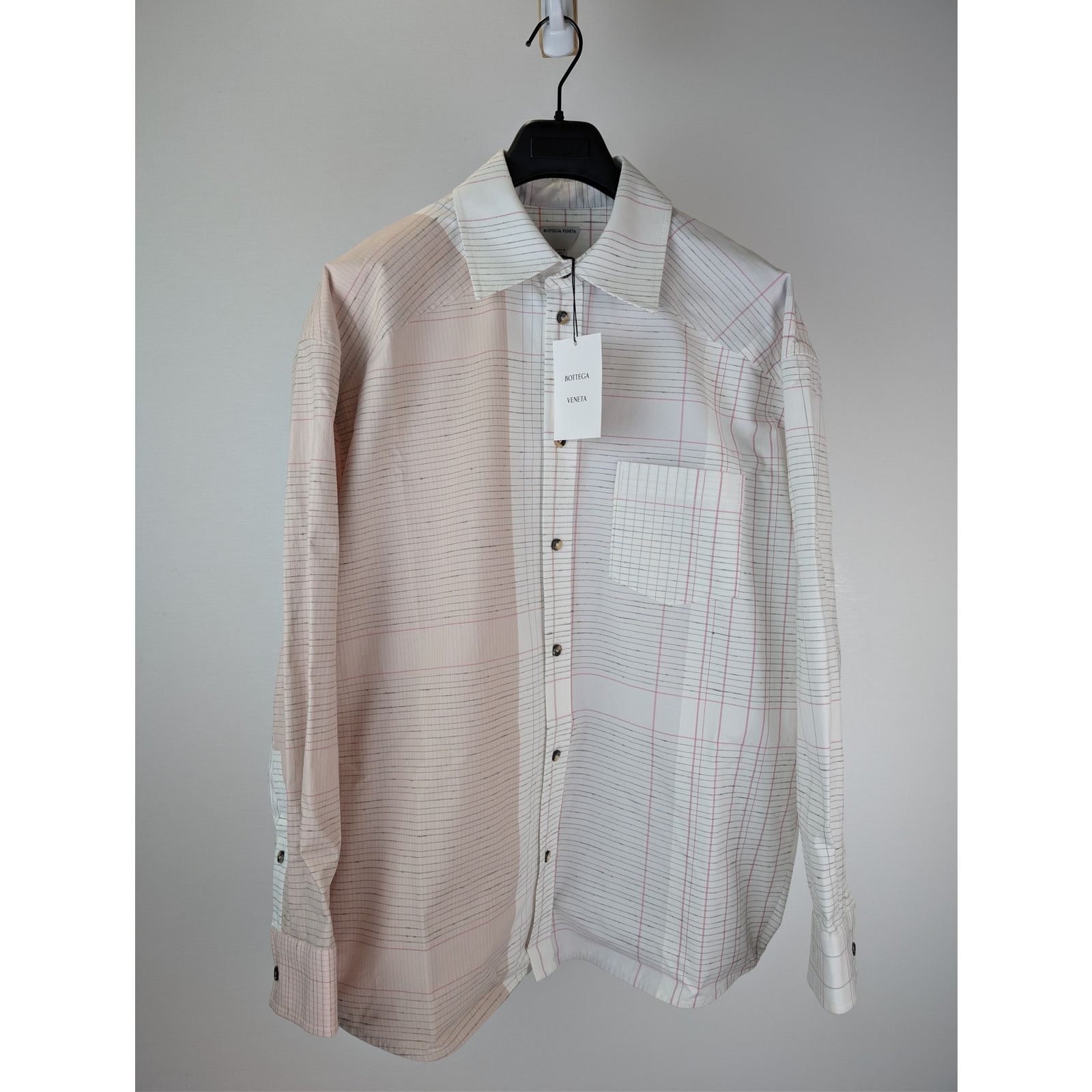 Bottega Veneta o1rshd1 Multicolor Notebook Cotton Shirt in Off White / Pink Size US S / EU 44-46 / 1 - 2 Thumbnail