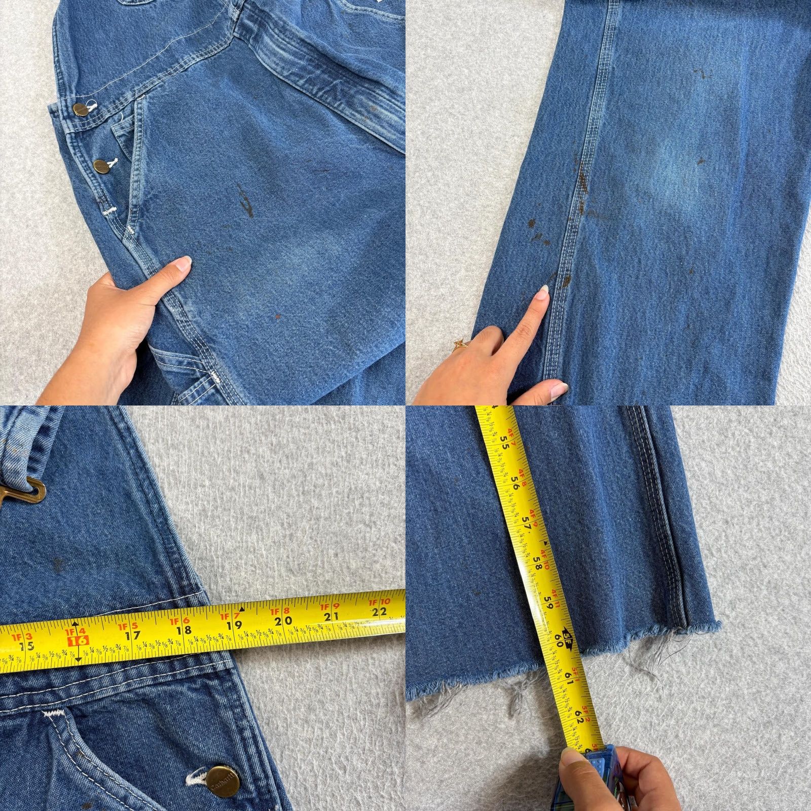 Carhartt Carhartt Overalls Men Denim Distressed Workwear Raw Hem 38x29 Inseam 29 Buckle Logo USA Pinted Pockets Size US 38 / EU 54 - 8 Thumbnail