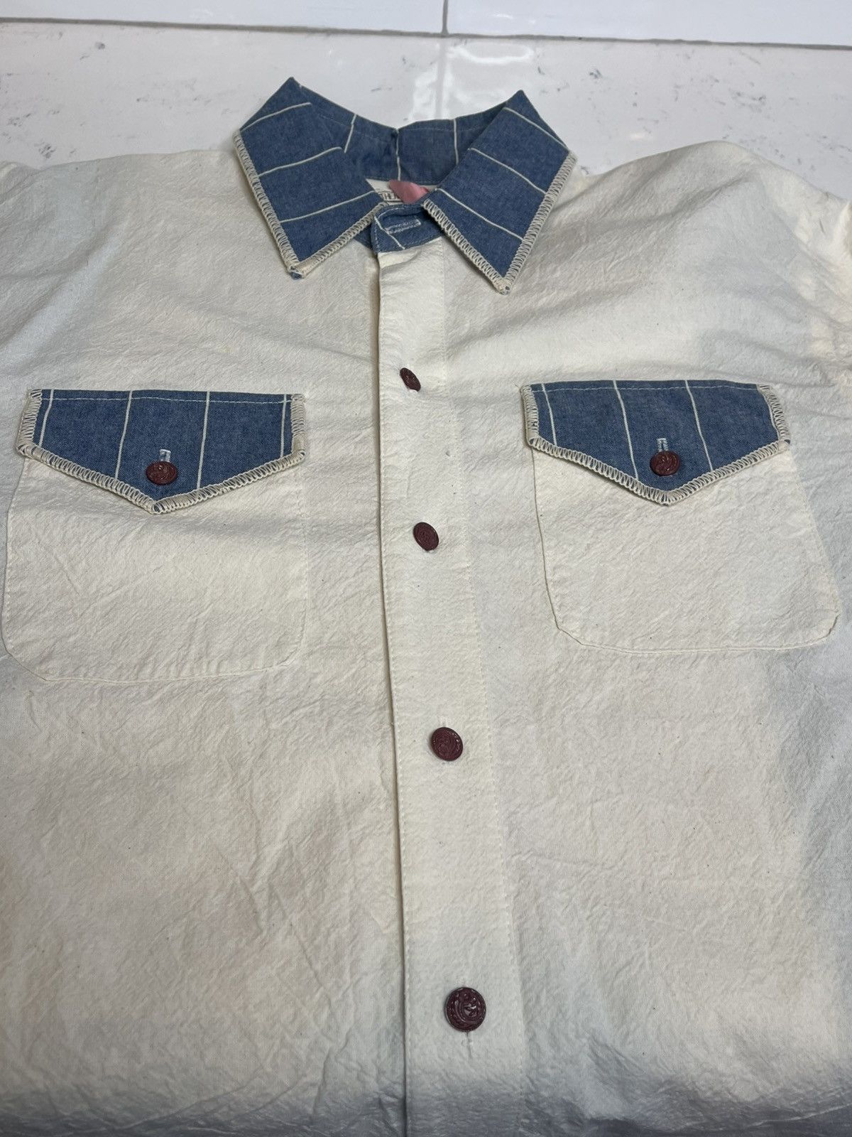 Other Vintage Feed Sacks Long Sleeve Button Down Sz M Size US M / EU 48-50 / 2 - 8 Thumbnail