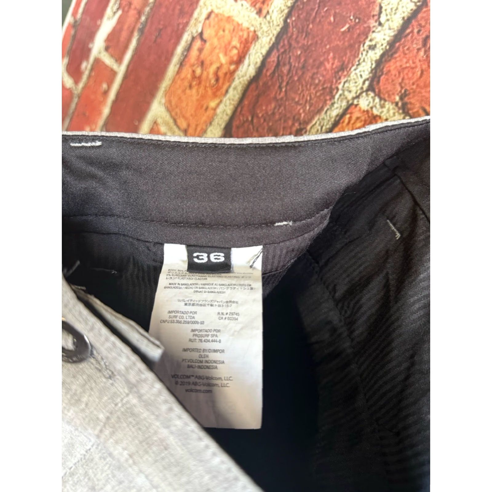 Volcom Volcom Mens Gray Chino Shorts Size 36 Regular Men Color Gray Chino Size US 36 / EU 52 - 3 Thumbnail