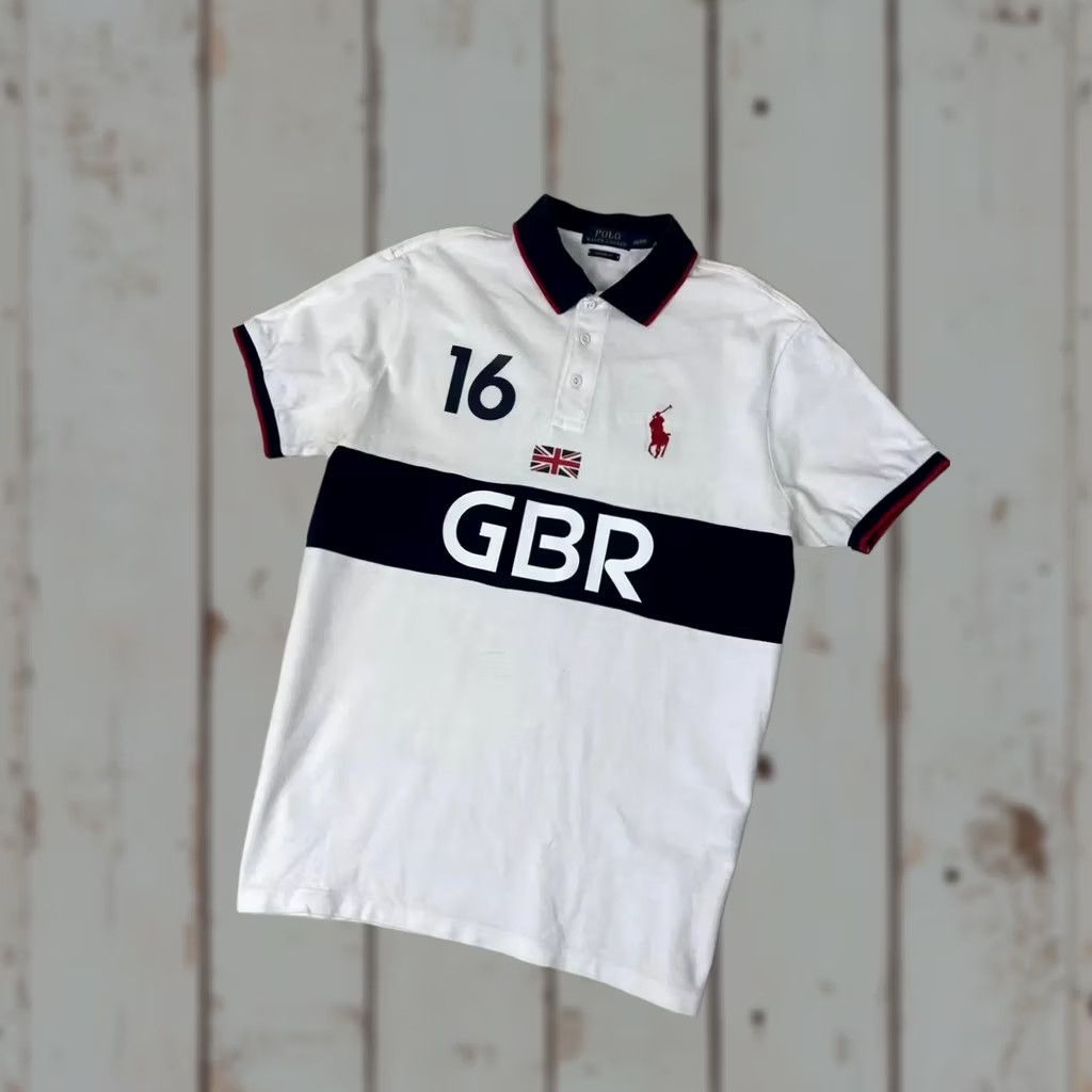Polo Ralph Lauren VINTAGE Polo Ralph Lauren Polo Shirt Rugby Polo Shirt Men L White GBR Great Britain Shirt Men L White Rugby 70s 80s 90s Size US L / EU 52-54 / 3 - 1 Thumbnail