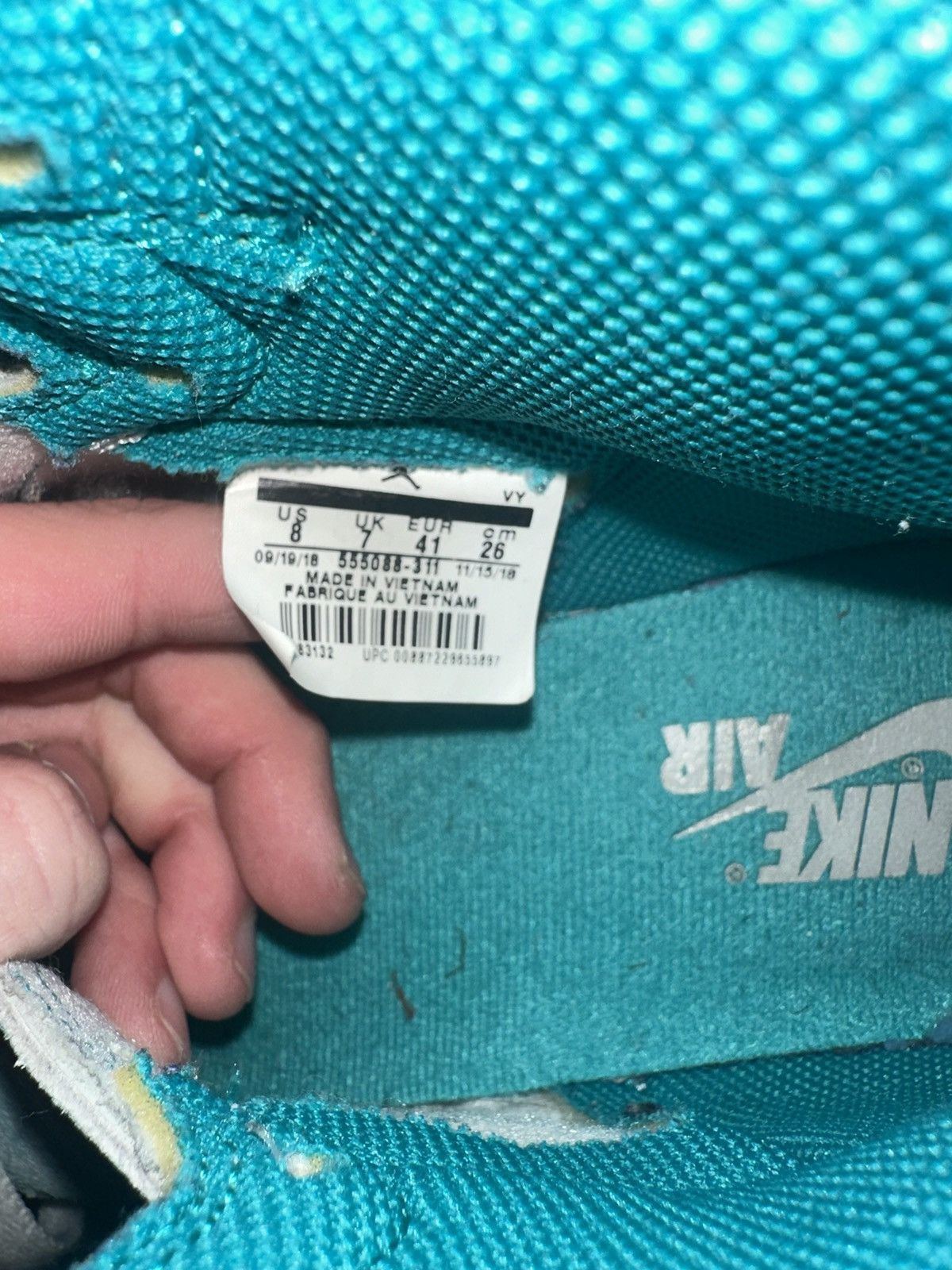 Jordan Brand Nike Air Jordan 1 Retro High OG Turbo Green size 8 Size US 8 / EU 41 - 6 Thumbnail