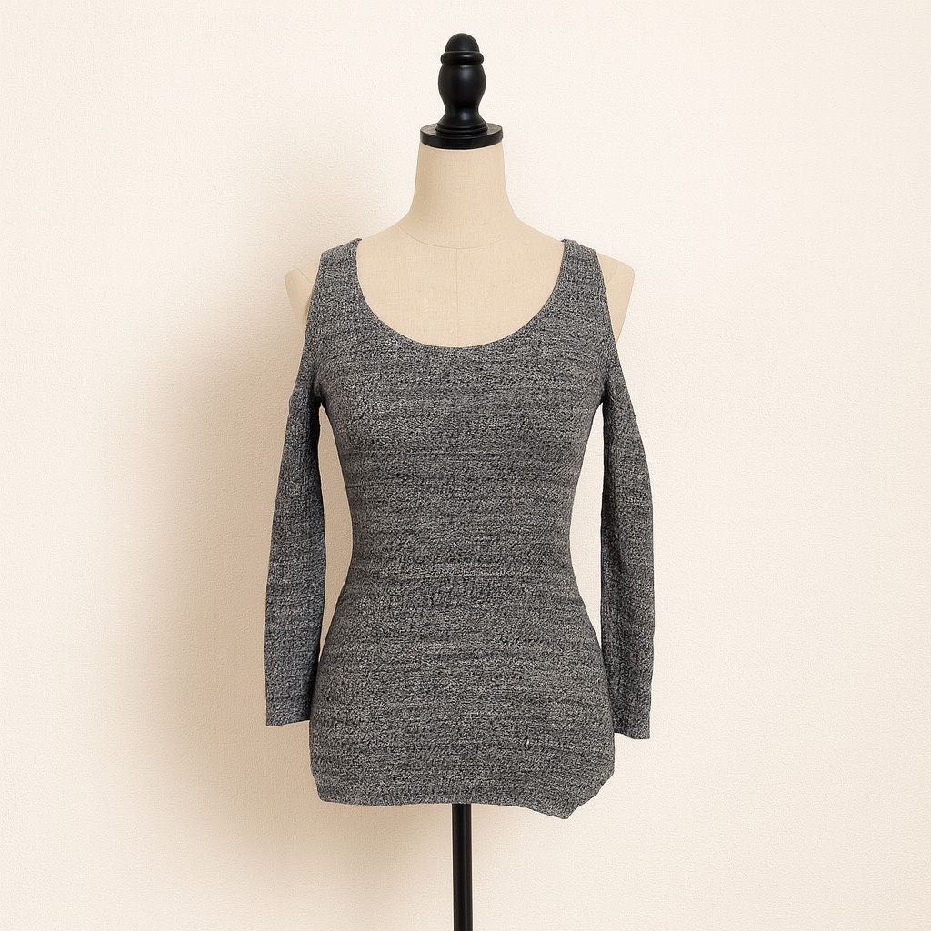 Other Serendipity by Victoria Grey Cold Shoulder Knit Top | Size S Size S / US 4 / IT 40 - 1 Thumbnail