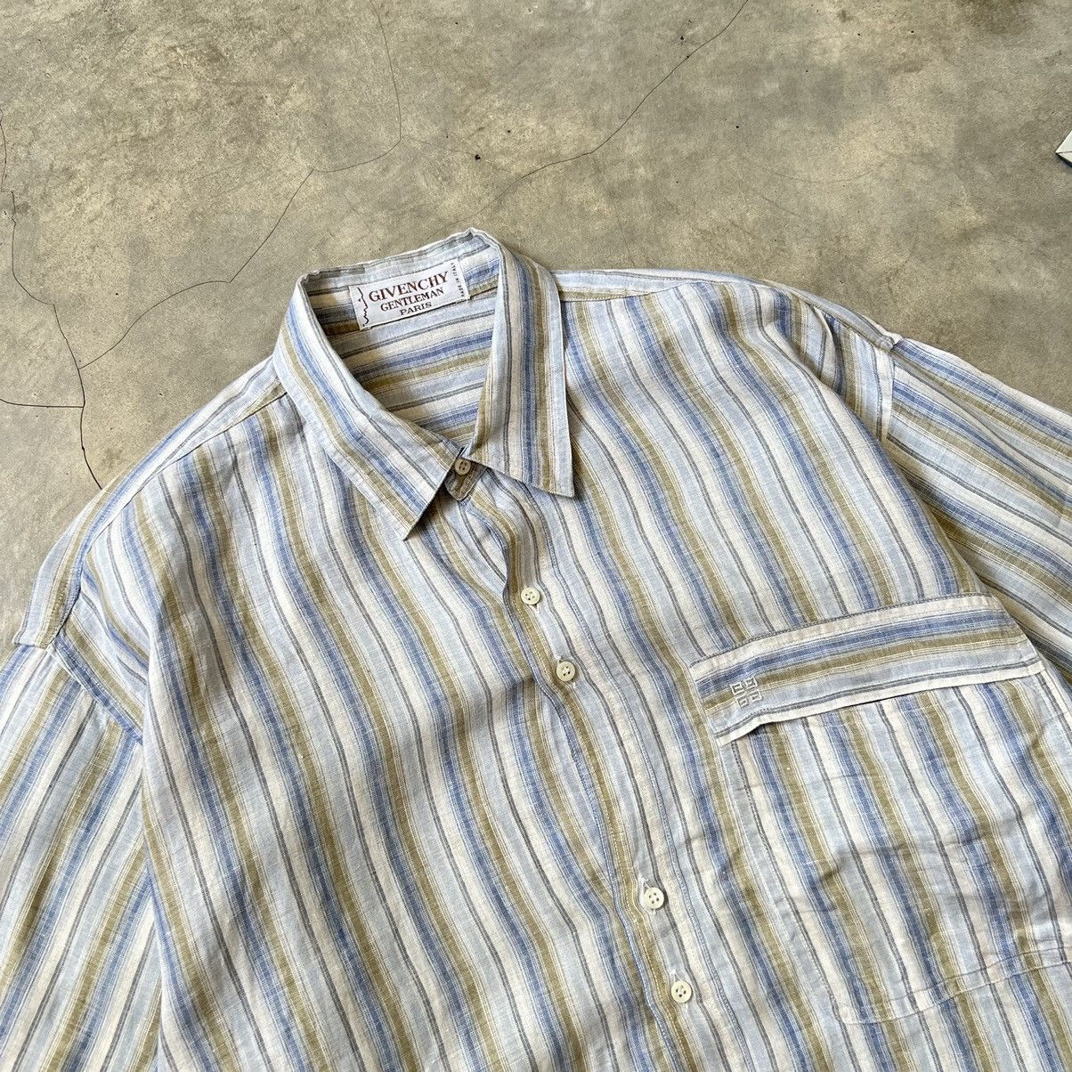 Givenchy Vintage 80s Givenchy Gentleman Paris Stripe Button up Shirt Size US XL / EU 56 / 4 - 2 Thumbnail