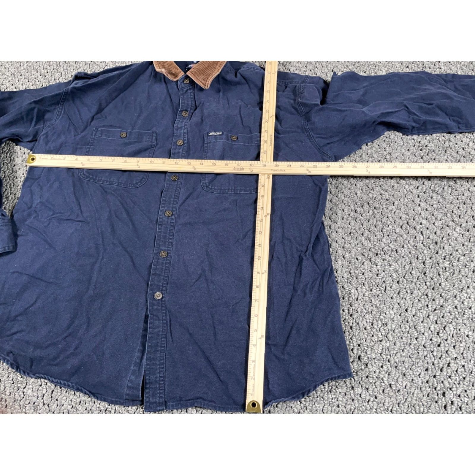Dickies Dickies Shirt Adult XL Blue Cotton Canvas Heavyweight Button-Front Corduroy Collar Workwear Mens Size US XL / EU 56 / 4 - 7 Thumbnail