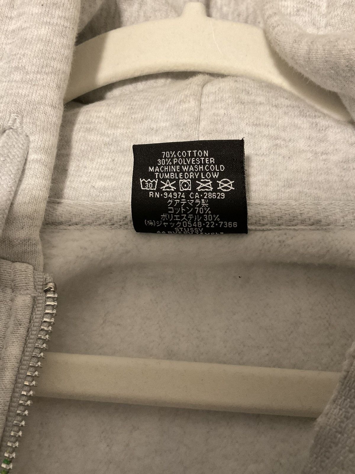 Stussy Stussy Web Zip Hoodie - Heather Grey with Green Splatter Size US L / EU 52-54 / 3 - 4 Thumbnail