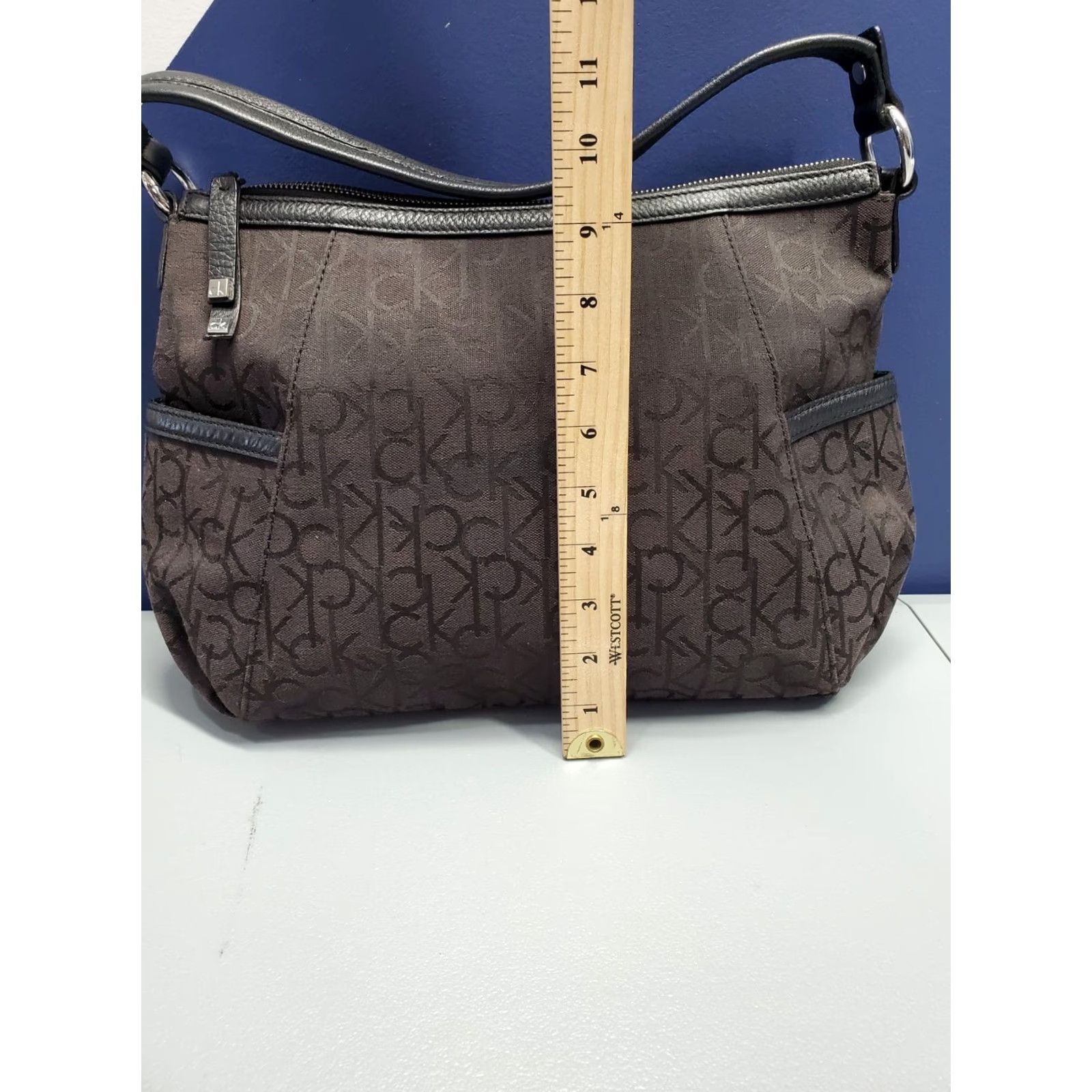 Calvin Klein Calvin Klein Hobo Bag Womens Black Canvas Shoulder Strap Silver Hardware Size ONE SIZE - 7 Thumbnail
