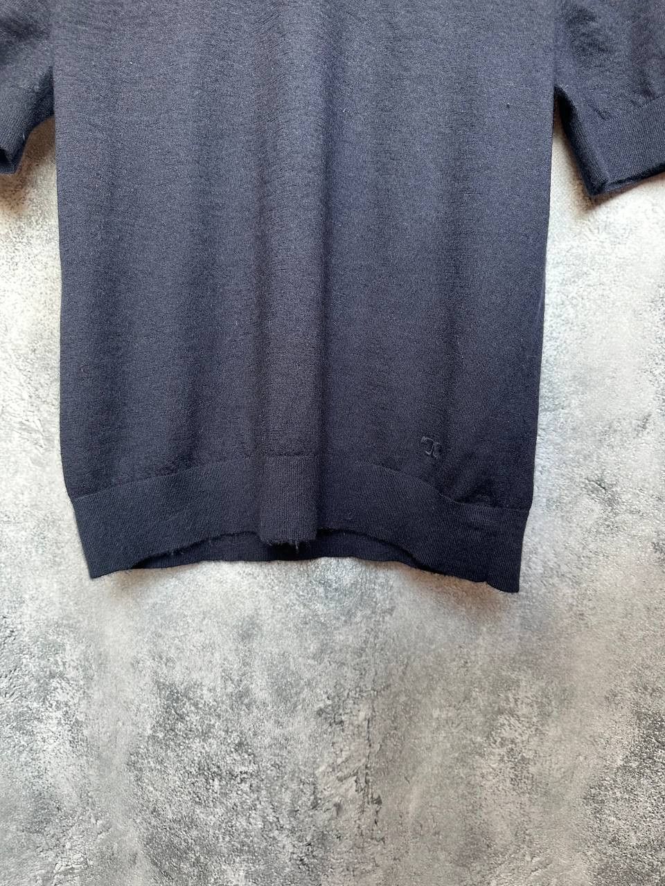 Tory Burch Tory Burch 100% Cashmere Short Sleeve Sweater Top Navy Blue Size L / US 10 / IT 46 - 7 Thumbnail