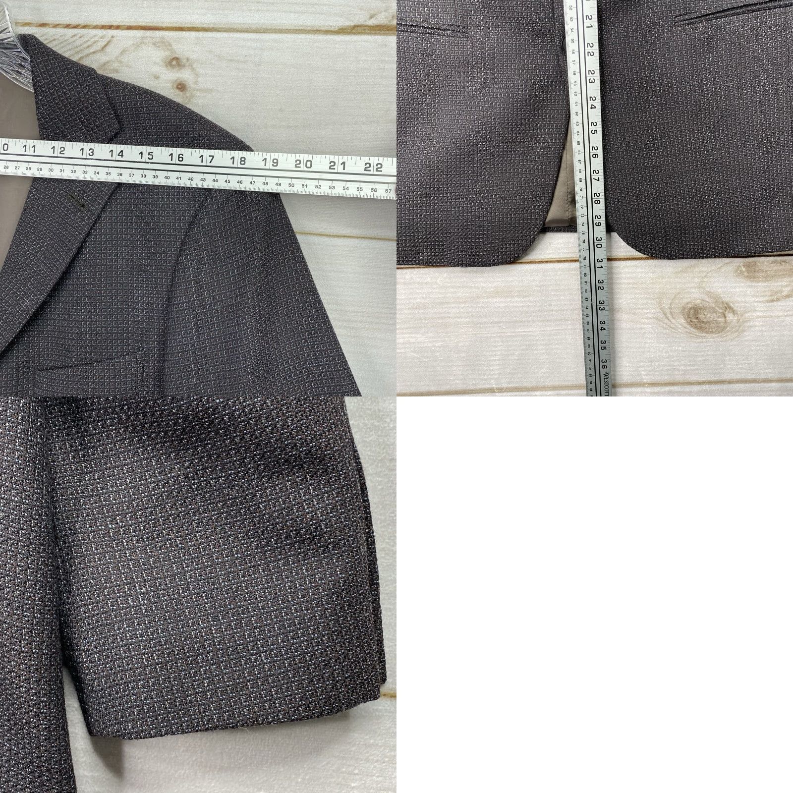 Hugo Boss HUGO BOSS Blazer Jacket Single-Breasted 3-Button Brown Wool 38R Men Vintage No Notch Lapel Size 38R - 9 Thumbnail