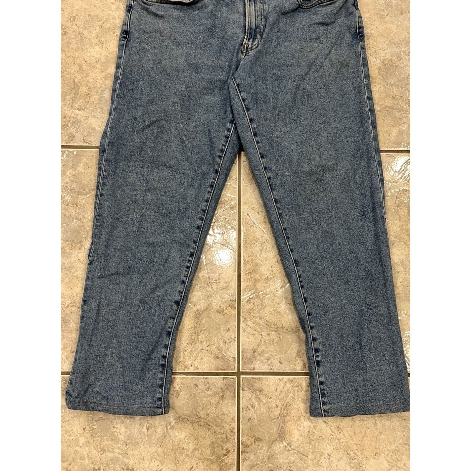Lands' End Lands' End Jeans Square Rigger Denim Straight Fit 40X29 Men Blue 5-Pocket Stretch Vintage: No Size US 40 / EU 56 - 2 Thumbnail