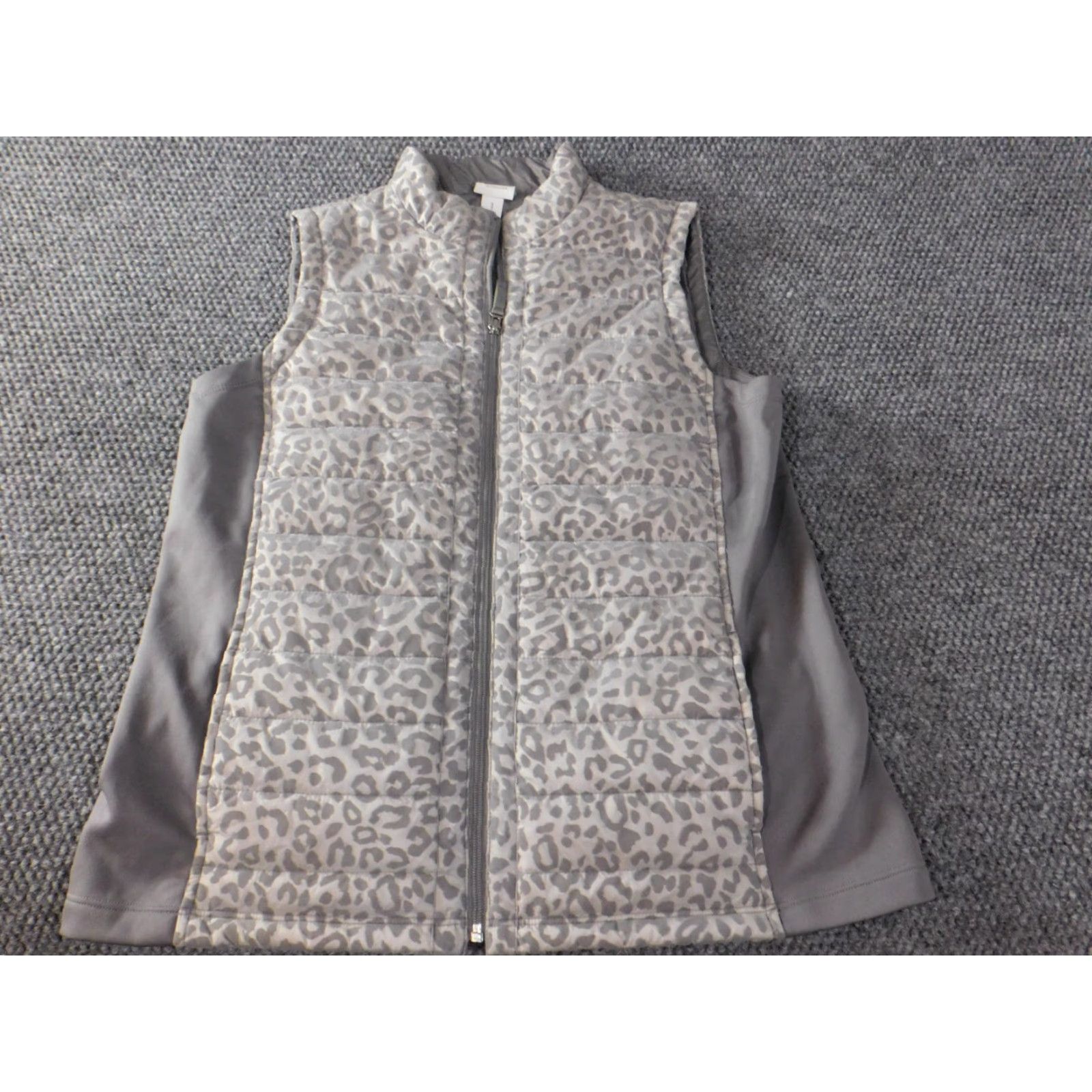 Vintage Chico's Vest Size 1 gray Women's Vest Full Zip stretch weekends puffer polyester Size XS / US 0-2 / IT 36-38 - 3 Thumbnail