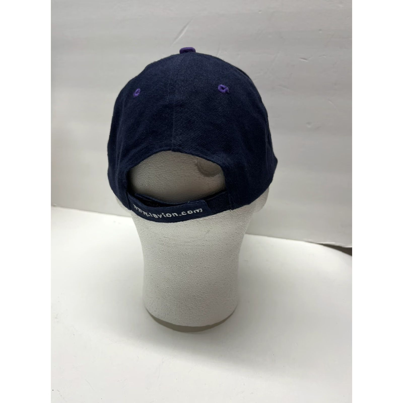 Vintage L'Avion Lavion Hat Cap Airline Aviation Purple Navy Baseball Cap Men One Size Adjustable Blue Transportation Travel Workwear Varsity Mens Size ONE SIZE - 3 Thumbnail