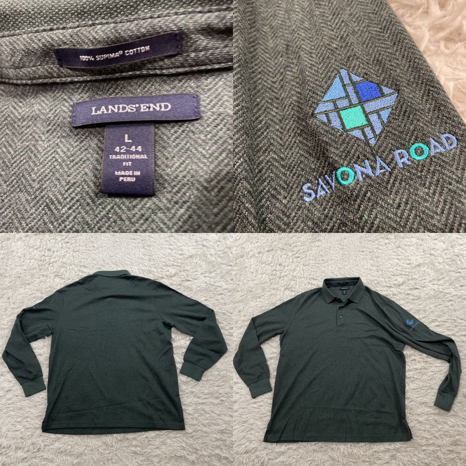 Lands' End Lands' End Rugby Shirt Men L Green Belair Savona Road Logo Size US L / EU 52-54 / 3 - 9 Thumbnail