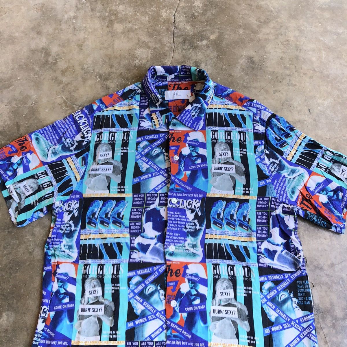 Hysteric Glamour 2000s Azul by Moussy Sexy Girl Aop HG Style Shirt Rayon Size US M / EU 48-50 / 2 - 2 Thumbnail