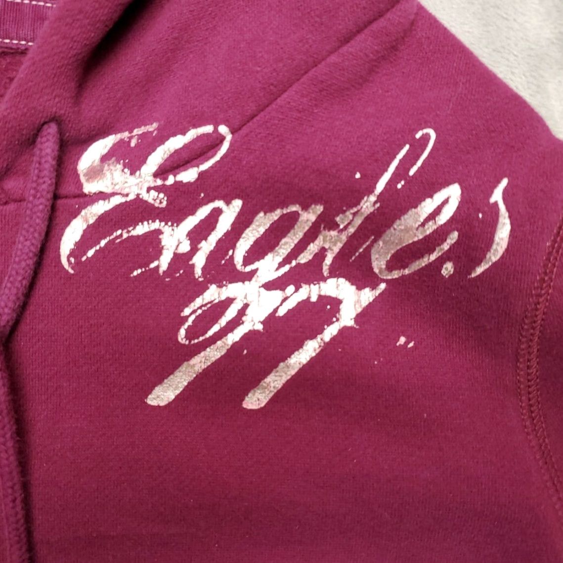 American Eagle Outfitters VINTAGE American Eagle Hoodie Womens M Purple Hooded Pullover Sweatshirt Y2K Retro Style Size M / US 6-8 / IT 42-44 - 4 Thumbnail