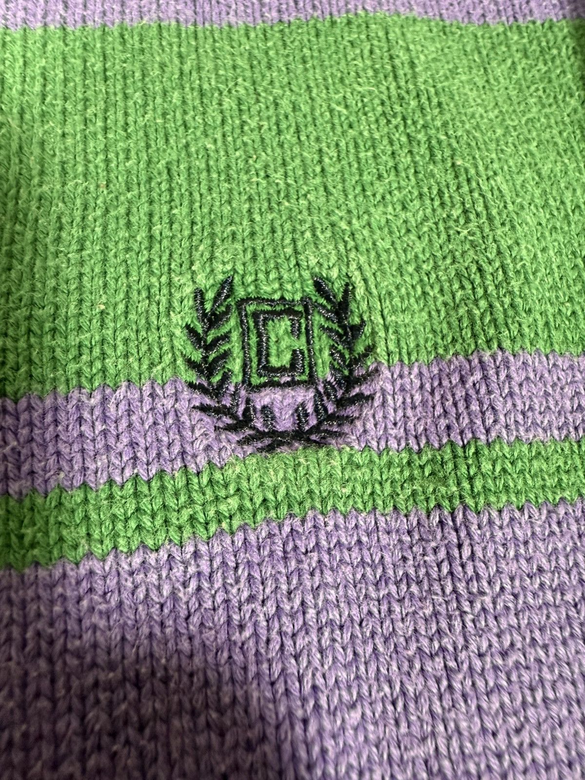Chaps Vintage Chaps Green Purple Stripped Sweater Size US L / EU 52-54 / 3 - 6 Thumbnail