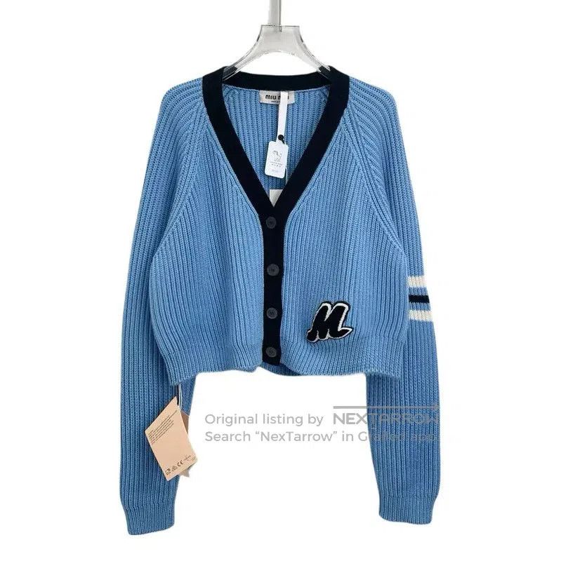 Miu Miu Miu Miu Women's Blue Cropped Cardigan . Size M / US 6-8 / IT 42-44 - 1 Thumbnail