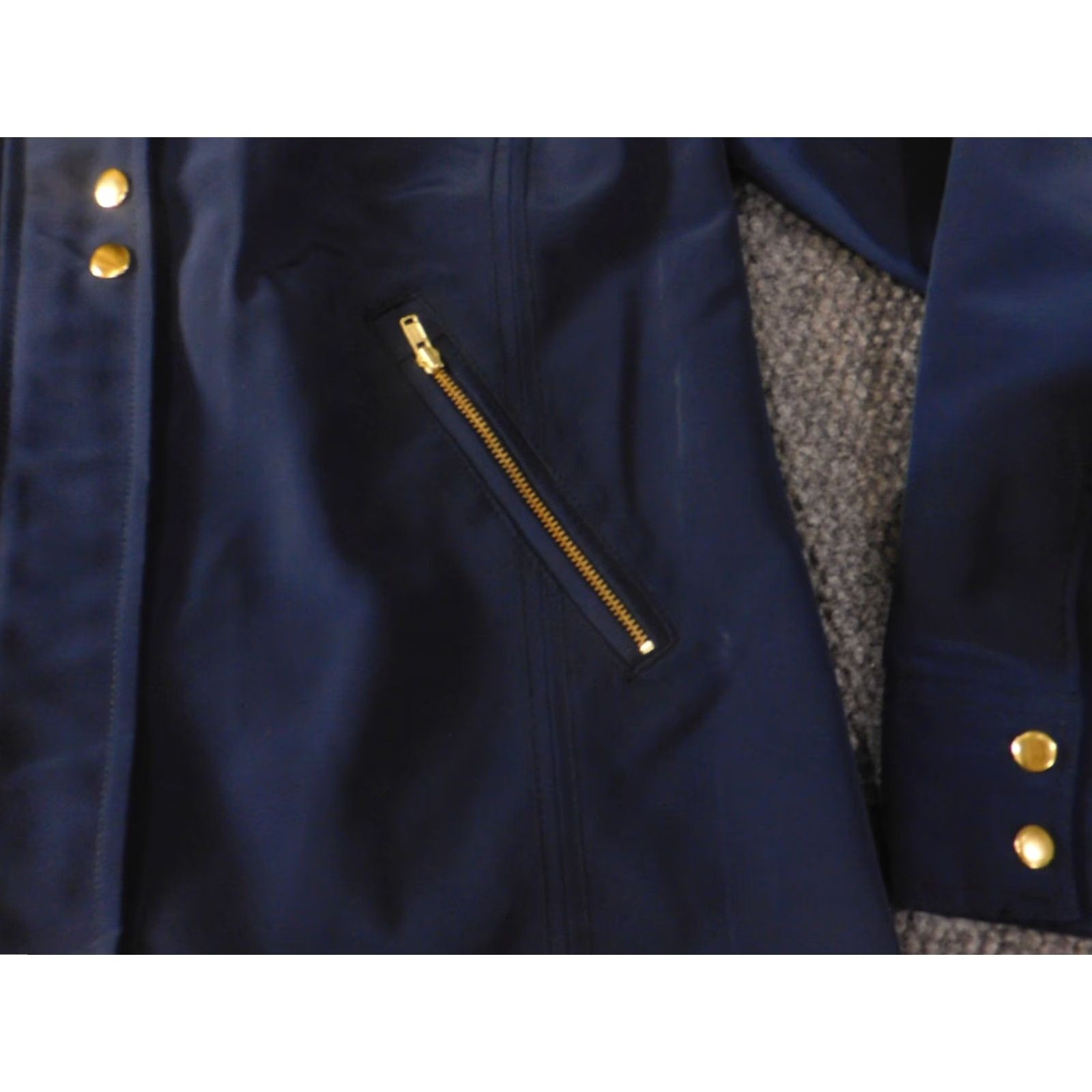 Vintage Crown & Ivy Womens Jacket XS Blue Zip Snap Soft-shell Regular Length Knit Polyester Lining Zipper Casual (Vintage: No) Size XS / US 0-2 / IT 36-38 - 4 Thumbnail