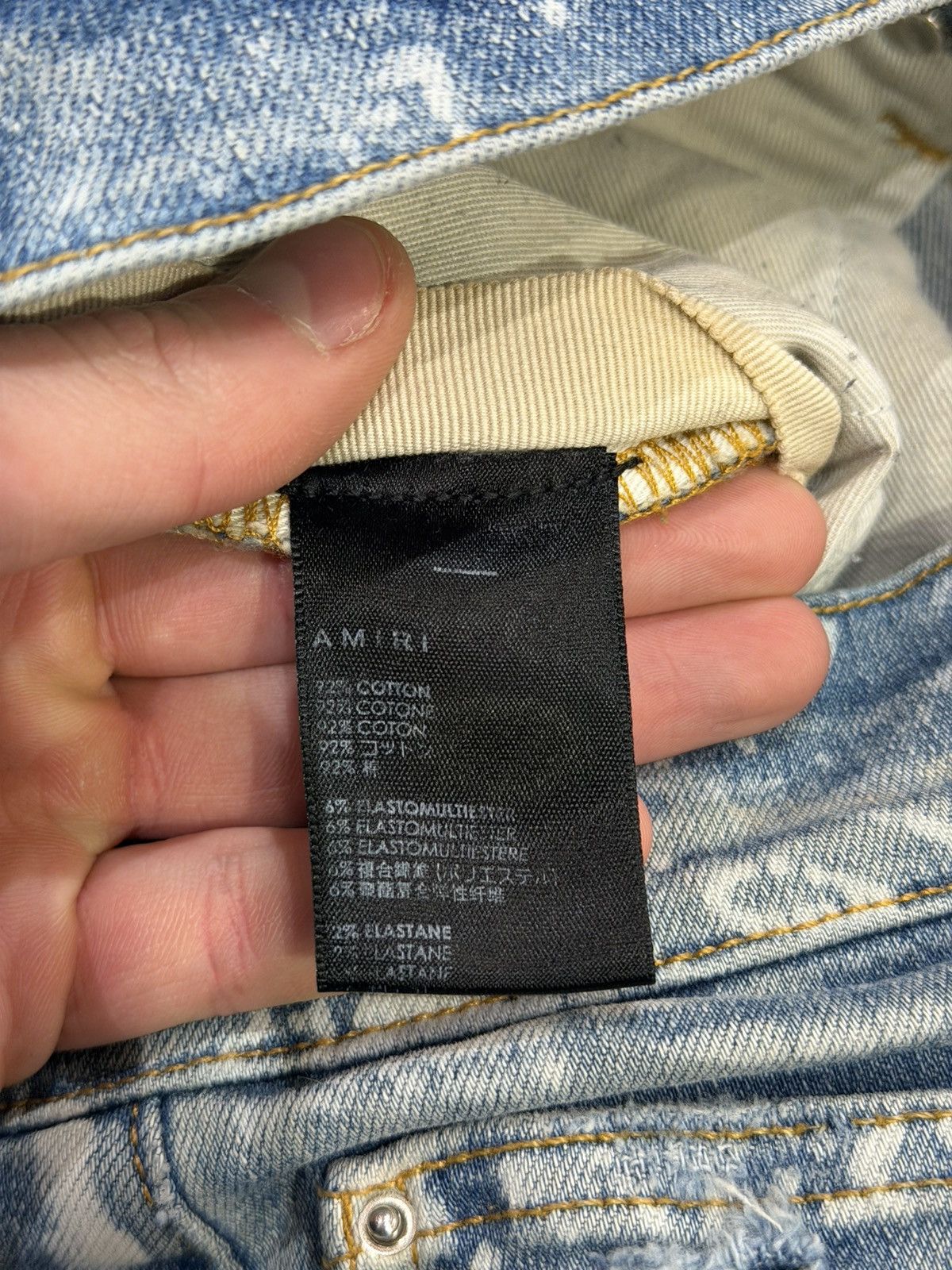 Amiri Amiri Bandana Jacquard Denim Jeans - Blue Size US 33 - 4 Thumbnail