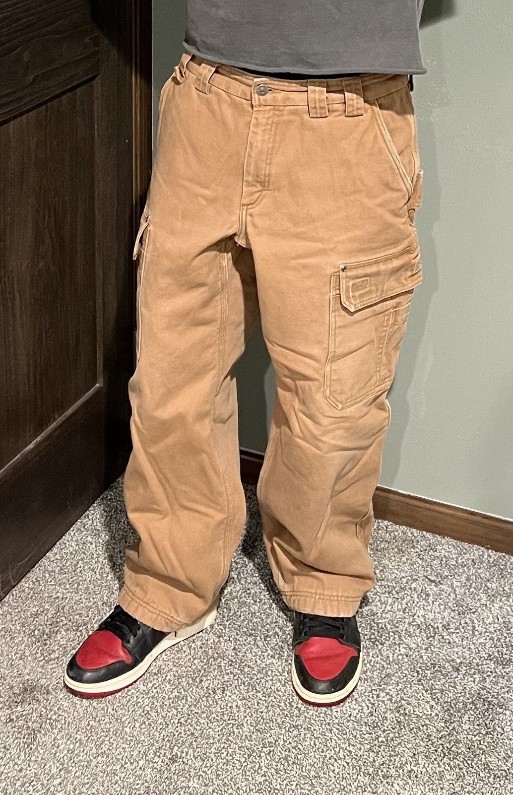 Japanese Brand × Vintage Baggy Vintage Fleece Lined Cargo Pants Size US 32 / EU 48 - 3 Thumbnail