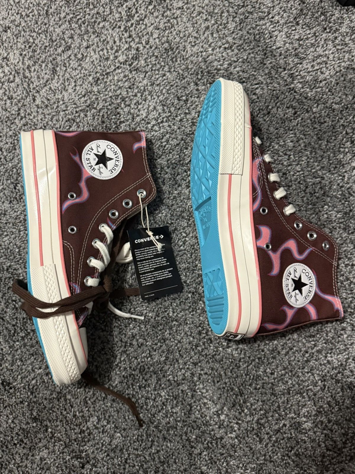 Converse × Golf le Fleur Converse Golf Wang x Chuck 70 High 'Brown Flame' Size US 7 / EU 40 - 1 Thumbnail