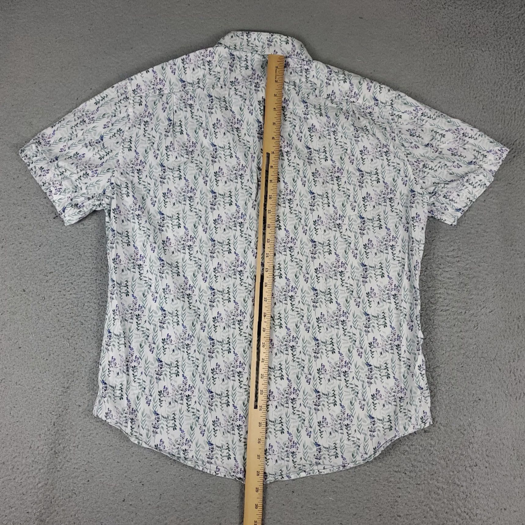 Vintage KENNINGTON Shirt Mens Large White Green Floral Button-Up Short Sleeve Casual Modern Preppy All Seasons Size US L / EU 52-54 / 3 - 3 Thumbnail