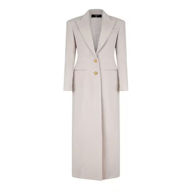Balmain o1g2r1mq0924 Wool Cashmere Coat in Ecru Size XS / US 0-2 / IT 36-38 - 1 Thumbnail