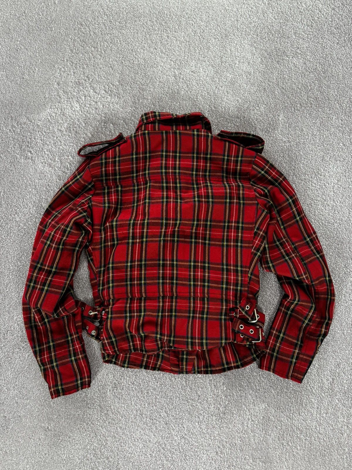 Japanese Brand Mercy Y2K Gothic Plaid Biker Checked Jacket Size M / US 6-8 / IT 42-44 - 2 Thumbnail
