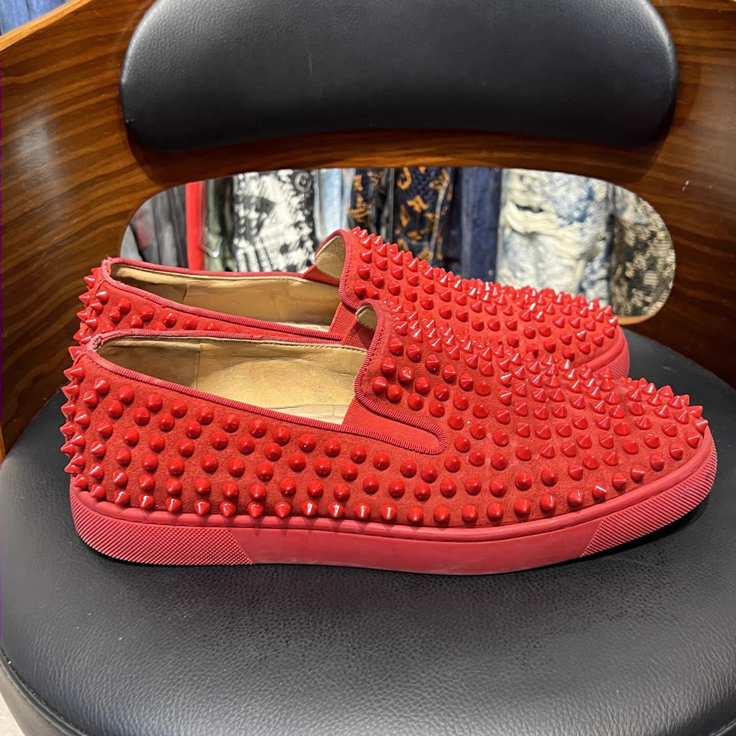 Christian Louboutin Christian Louboutin Red Spikes Loafers K15 Size US 8 / EU 41 - 4 Thumbnail