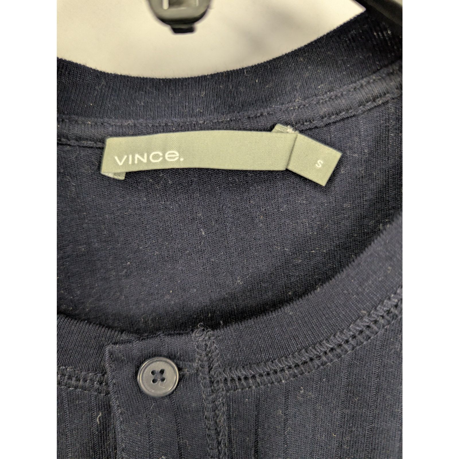 Vince o1rshd1 CC20 Raw Edge Long Sleeve Henley T-Shirt in Blue Size US S / EU 44-46 / 1 - 17 Thumbnail