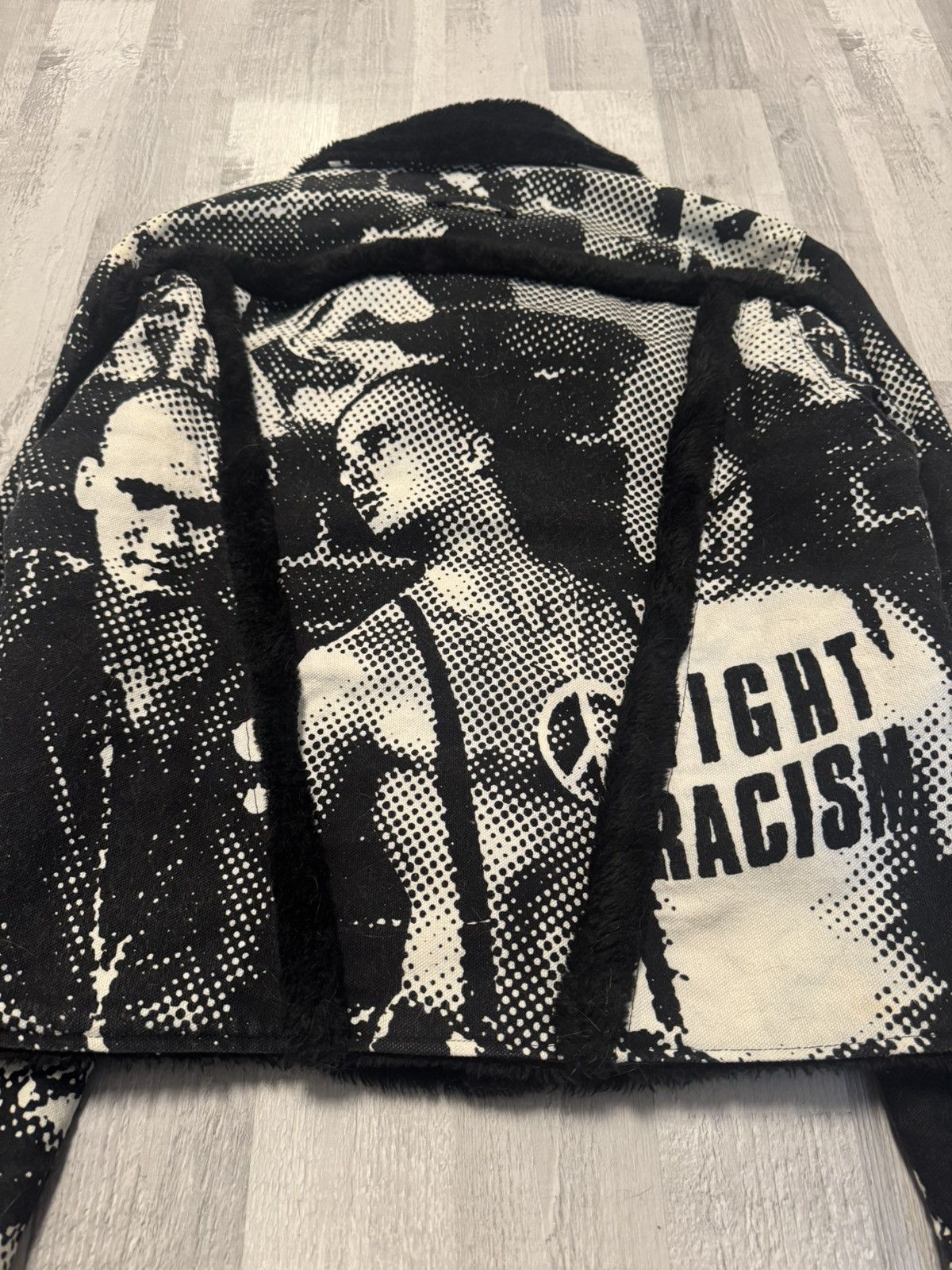 Jean Paul Gaultier Gaultier Jeans AW1997 „Fight Racism“ Denim Fur bomber Size US L / EU 52-54 / 3 - 7 Thumbnail