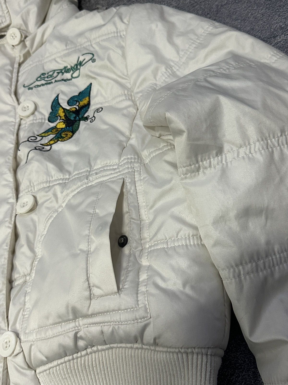 Ed Hardy Vintage Ed Hardy Christian Audigier Faux Fur Cropped Jacket Size L / US 10 / IT 46 - 11 Thumbnail