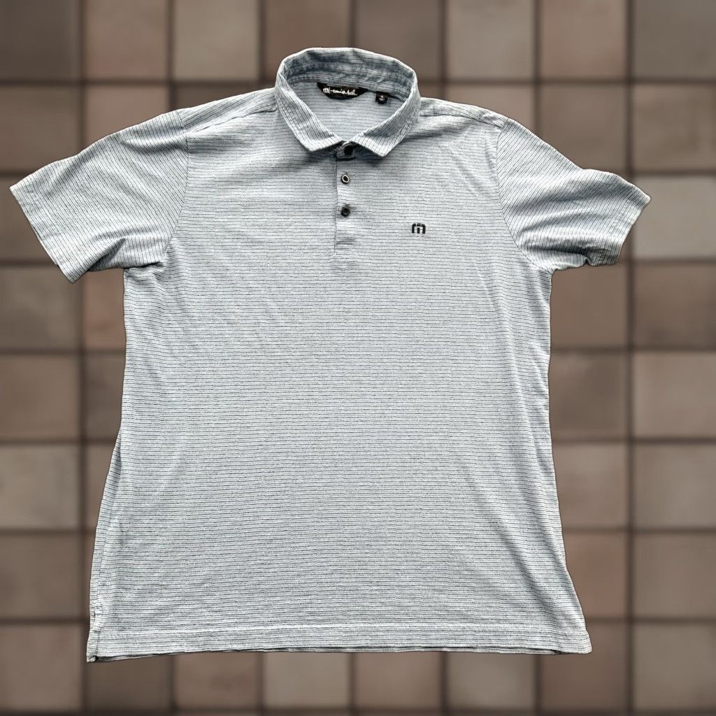TravisMathew Travis Mathew Polo Shirt Men XL Blue Striped Golf Preppy Casual Short Sleeve Shirt Size US XL / EU 56 / 4 - 1 Thumbnail