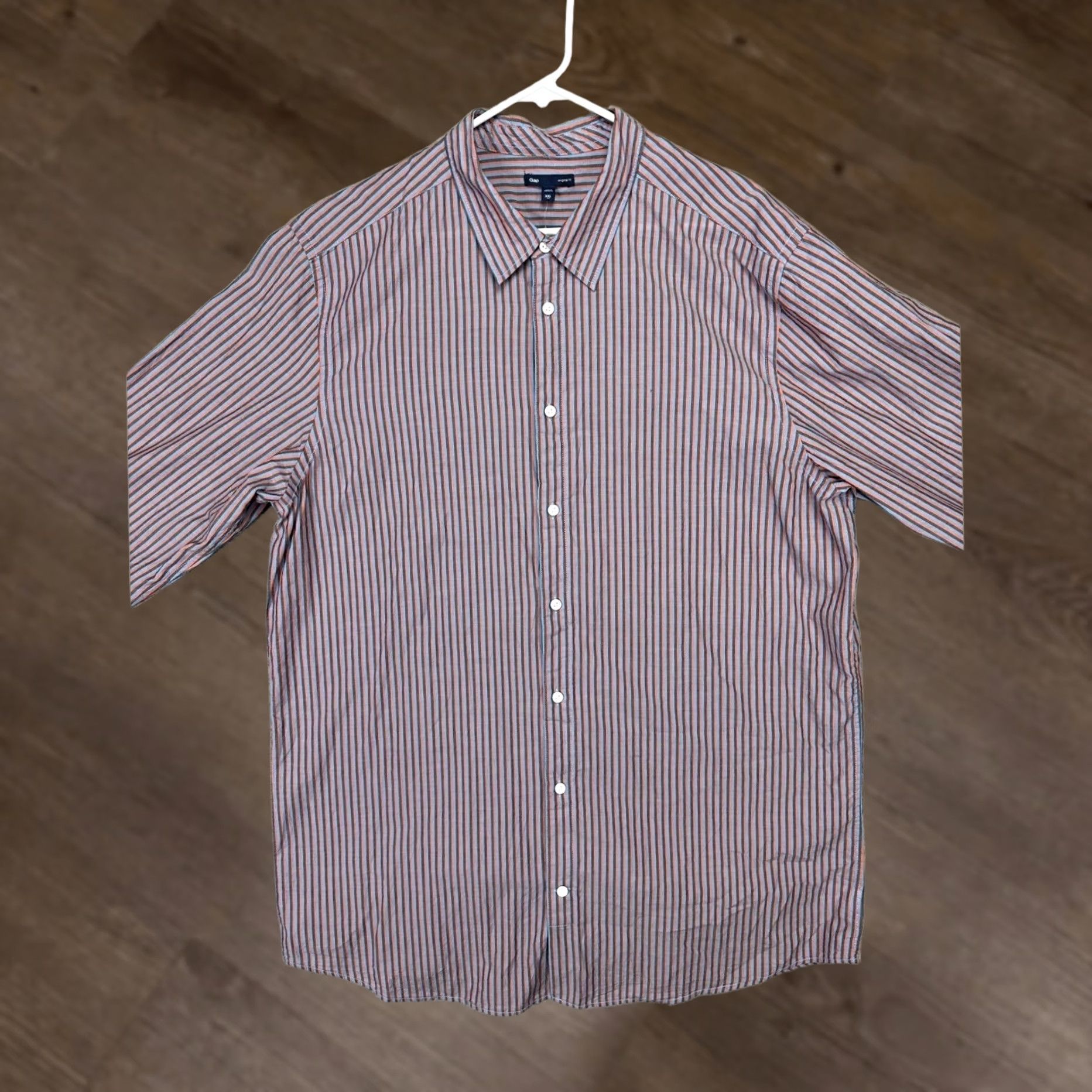 Gap VINTAGE Gap Shirt 2XL Tall Mens Orange Multi Striped Button-Up Long Sleeve Collared 100% Cotton NEW Size US XXL / EU 58 / 5 - 1 Thumbnail