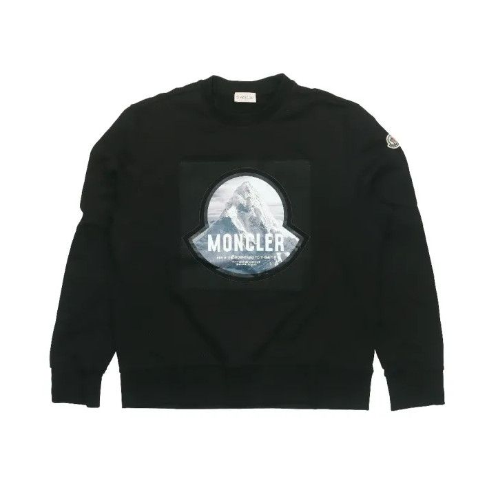 Moncler Moncler Solid Crew Neck Logo Print Sweatshirt Size US L / EU 52-54 / 3 - 1 Thumbnail